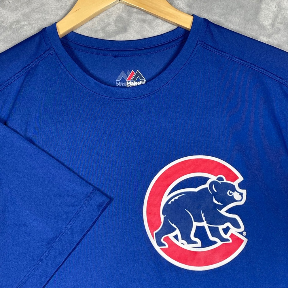 Majestic Chicago Cubs Kris Bryant 17 Performance Shirt Mens Medium Blue MLB Tee